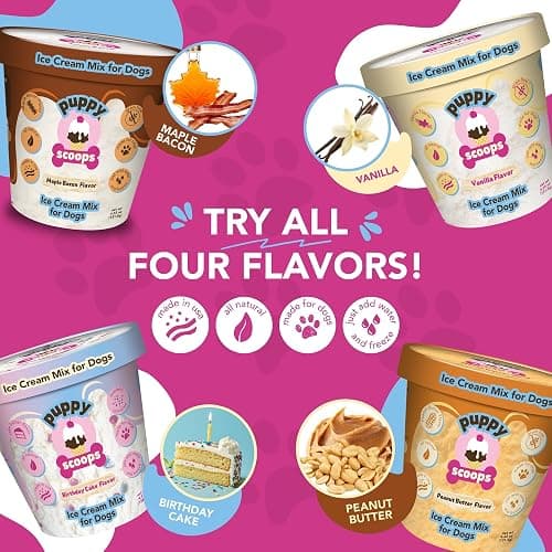 Puppy Scoops Dog Ice Cream Mix - Just Add Water and Freeze at Home, Powder Mix with Ice Cream Cup and Reusable Lid, (Birthday Cake with Pupfetti Sprinkles Flavor), 5.65 oz - Made in USA thumbnail 5