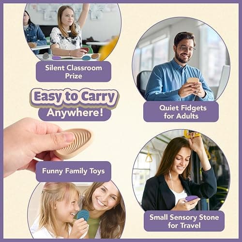 Fidget Toys Adults Sensory Stone: 8 Pack Texture Worry Stone for Kids Calming - Sensory Autism Toys for Stress Relief - Quiet Small Fidgets for Classroom Prizes thumbnail 6