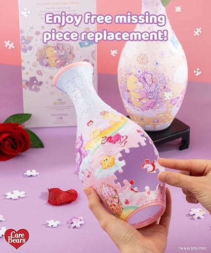 Care Bears™ by PieceRelax Unique Flower Vase - 3D Puzzle Vase for Adults to Flower Arrangement and Home Decoration Made By 160 Curved Plastic Puzzle Pieces - Blooming Love [S1047] thumbnail 7