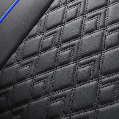 JOJOBAY Chevy Silverado Seat Covers,Leather Seat Covers for GMC Sierra,Custom Fit 2007-2026 1500 2500HD 3500HD Crew Double Extended Regular Cab,LT LZT RST Trail Boss(Front Pair,Black Blue) thumbnail 8