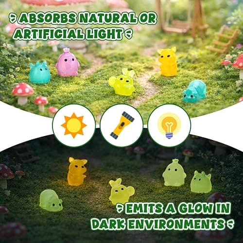 150 Pcs Mystery Bag Mini Resin Animals, Glow in The Dark Figures Blind Bags, Forest Variety Pack, Miniature Figurines for DIY Crafts, Micro Landscape Fairy Garden Decor, Party Favors, Gifts (Animals) thumbnail 3