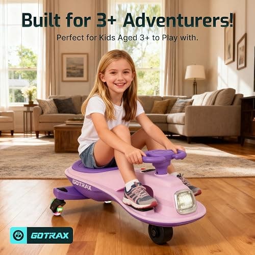 Gotrax WG1 Electric Wiggle Car for Kids, 12V Big Battery up to 120Min Playtime, Music Speaker &Rear Flash Wheels, Battery Display & Easy Assembly w/Pedal Throttle, Crazy Cart Gift for Ages 3+, 132Lbs thumbnail 6