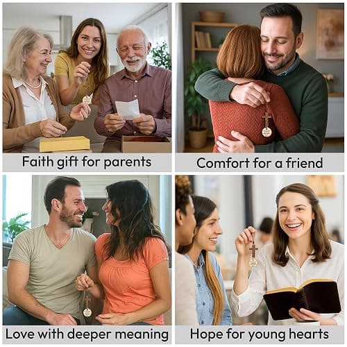 Cross for Car Mirror Hanging Christian Gifts for Men, Women, Bible Study - Scan Phone for Daily Bible Verse Car Rearview Decor Accessories, Jesus Xmas Ornament Easter Religious Gift thumbnail 6