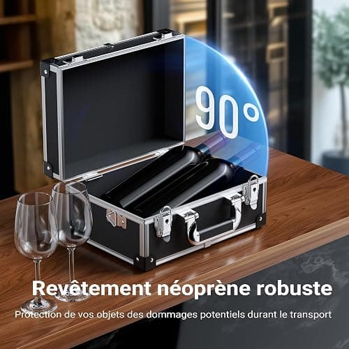 Mallette en PVC 32x23x16cm Verrouillable Bords renforcés Cadre en Aluminium Valise de rangement Outils DVD Box thumbnail 7