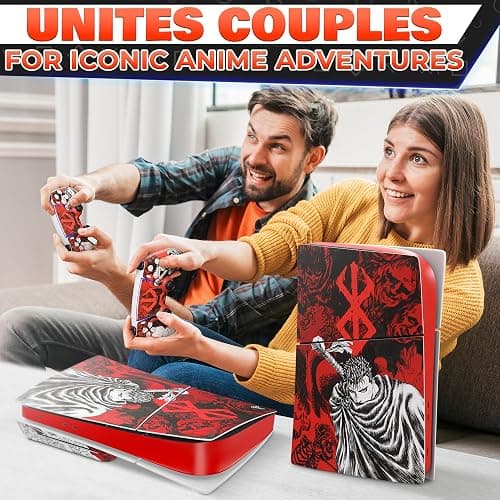 PS5 Slim Skin Anime with PS5 Controller Skin Anime Style Set - Dark/Red Warrior HD Print with Matte Finish, Cool Design & Precise Fit - Scratch-Resistant PlayStation 5 Skins for Console & Controllers thumbnail 8