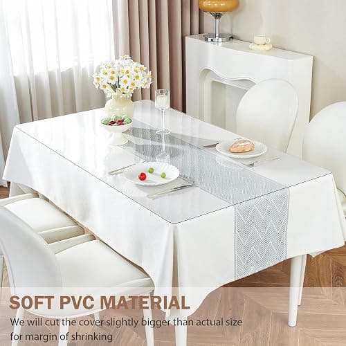 LovePads Clear Desk Mat 16 x 36 Inch, 1.5mm Thick Clear Table Protector, Waterproof Plastic Table Cover Protector, PVC Desk Protector Mat, Vinyl Desk Cover for Desktop, Coffee & Dining Table thumbnail 5