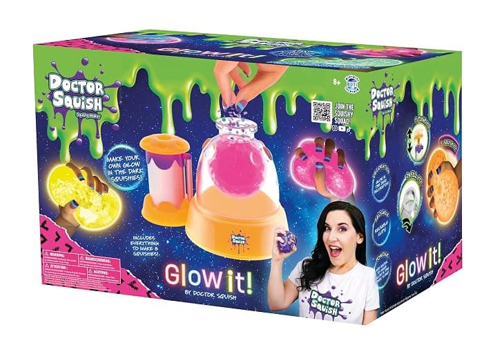 Doctor Squish Squishy Maker Station Neon | DIY Make Your Own Glow in The Dark Squishies Kit | All Inclusive with Glowing Sparkles & Slime Powder | Ages 8 & Up thumbnail 3