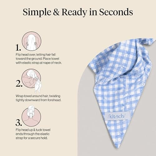 Kitsch XL Microfiber Hair Towel Wrap for Women thumbnail 7