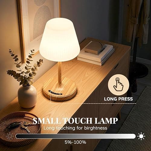 Shower Lamp Waterproof Bathroom Lamp for Inside Shower Bathtub, Rechargeable Cordless Table Lamp with 4000mah Battery, Touch Dimmable Light, Small Relaxing Spa Night Lamp for Bathroom, Kitchen, Desk thumbnail 4