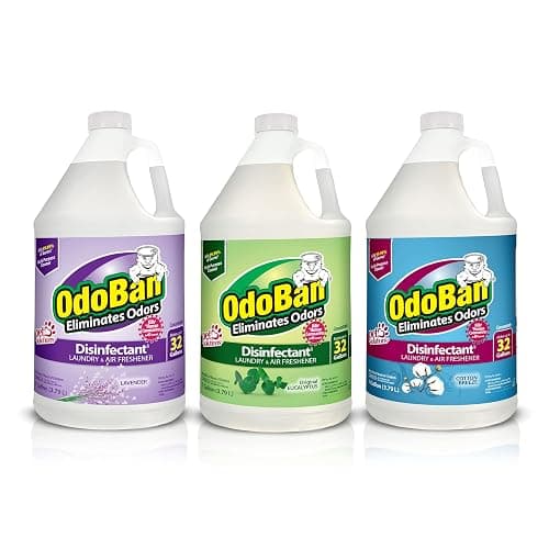 OdoBan Multipurpose Cleaner Concentrate Scent Assortment, 3 Gal (1 Each Original Eucalyptus, Lavender, Cotton Breeze) - Image 1