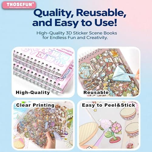 3D Sticker Scene Book for Adults & Kids, 20 DIY House Stickers Therapy - Make Your Own House Room Landscape Scenes Fun Gift Idea for Girls thumbnail 7