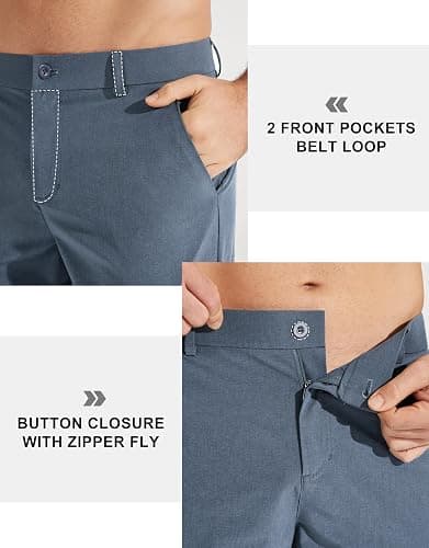 Libin Mens Golf Pants Stretch Work Dress Pants 30"/32"/34" Quick Dry Lightweight Casual Comfy Trousers with Pockets thumbnail 5