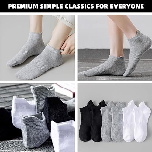 Womens Ankle Socks Running Athletic Sports Low Cut Socks No Show Socks for Women Tab Socks 6 Pairs thumbnail 5