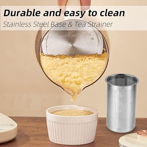 Health Pot, 1.5L Double-Layer Glass Electric Kettle with Stew Pot, 9-in-1 Multi-Function Tea Maker for Soup, Porridge, Herbal Tea, Stainless Steel Base, Glass Touch Panel, Programmable thumbnail 5