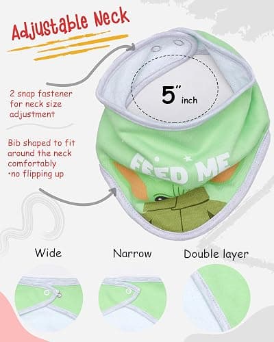 STAR WARS Baby Boys' Bandana Bibs 3 Pack Set for Feeding, Teething, and Drooling thumbnail 2