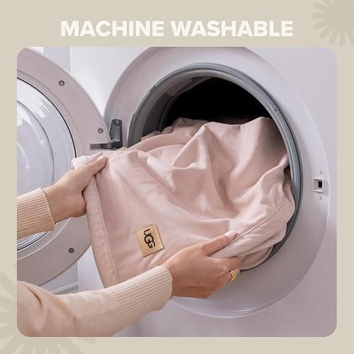 UGG Bliss Throw Blanket Plush Soft Fleece Fluffy Blankets for Bed or Couch Oversized Warm Reversible Machine Washable Medium Weight Home Decor Giftable Throw, 50-inch x 70-inch, Quartz Pink thumbnail 7