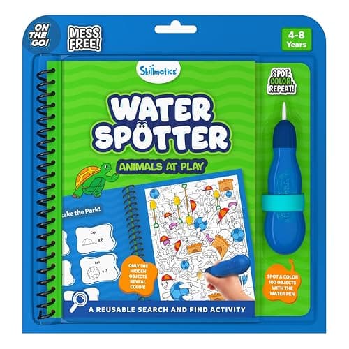Skillmatics Reusable Search & Find Book - Water Spotter, Mess-Free, Fun Learning Activity, Animals, Travel Toy, Valentine’s Day Gifts for Boys & Girls Ages 4, 5, 6, 7, 8 - Image 1