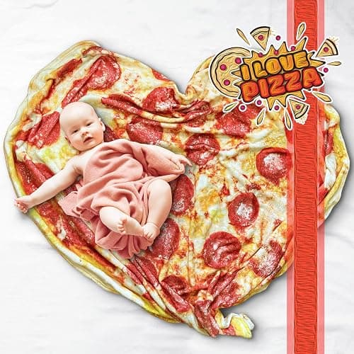 Pizza Blanket Adult Kdis Size Funny Realistic Food Personalized Throw Blanket Novelty Gift for Everyone 300 GSM Soft Flannel 60 inches Red thumbnail 5