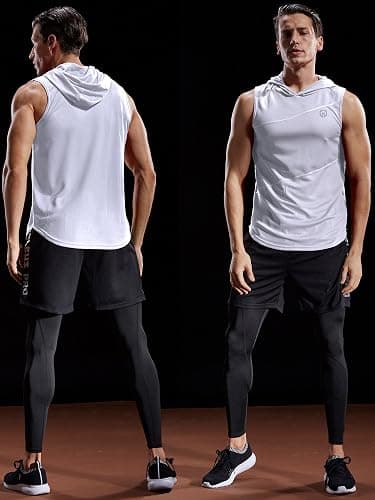NELEUS Dry Fit Workout Athletic Muscle Tank Top Running Shirts with Hoods thumbnail 4