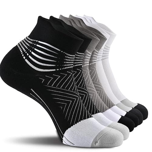 IRAMY Compression Ankle Support Socks Women - Coolmax Wicking, Cushioned Athletic, Plantar Fasciitis Relief 2/3/6 Pairs - Image 1