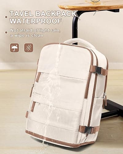 coowoz Travel Backpack Carry On for Women Man Gym Backpacks with Laptop Compartment Mochila de Viaje Teacher Personal Item Backpack Airplane Accessories Must Haves Beige Brown Small thumbnail 6