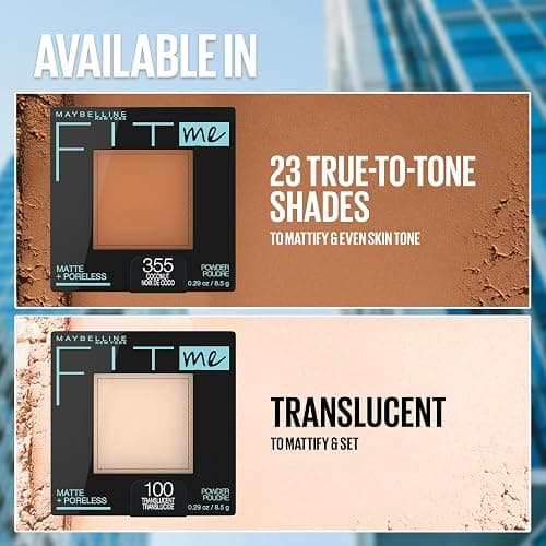 Maybelline Fit Me Matte + Poreless Pressed Face Powder Makeup & Setting Powder, Creamy Beige, 1 Count thumbnail 7