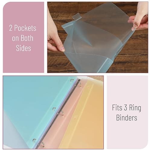 Mr. Pen- Binder Dividers with Pockets and Tabs, 8 Pack | Dividers for 3 Ring Binder with Pockets, Pocket Dividers for 3 Ring Binder with Tabs, Binder Dividers with Tabs and Pockets thumbnail 4