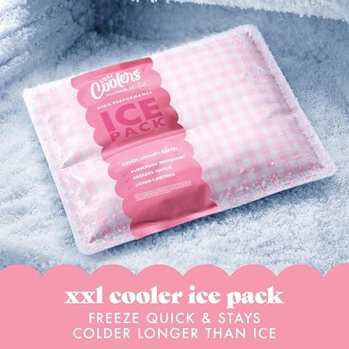 Cool Coolers by Fit & Fresh Reusable Ice Packs for Coolers – Large Long-Lasting Freezer Packs, Puncture Resistant BPA-Free Gel Ice Packs for Coolers, Lunch Boxes, Camping & Picnic, 2PK, Pink Gingham thumbnail 8