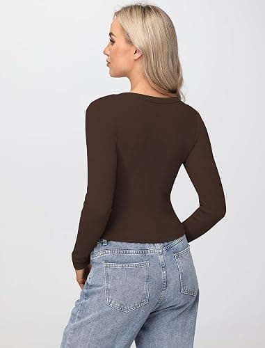 Matunana Womens Long Sleeve Tops Fall Lightweight Cardigan Cropped Going Out Shirts Ribbed Button Down Cute Trendy 2025 thumbnail 4