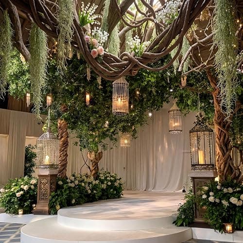 Bucherry Hanging Green Spanish Moss Classroom Fairy Party Ceiling Decor | Artificial Vines for Safari Tropical Whimsical Wall Decor, Enchanted Indoor Outdoor Garden DIY Hanging Greenery thumbnail 7