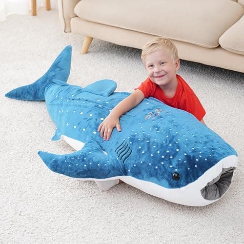 Mukouxun Giant Whale Shark Plush Pillow Toy - Realistic Big Stuffed Animal thumbnail 2