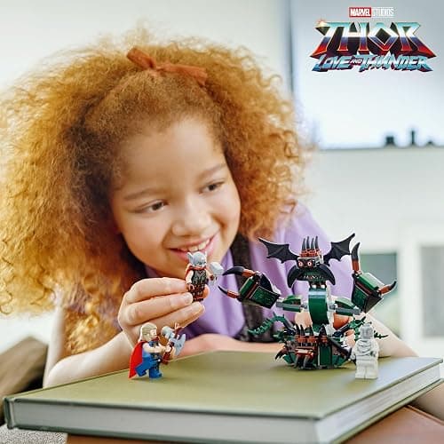 LEGO Marvel Attack on New Asgard, Thor Buildable Toy 76207 with Hammer, Stormbreaker and Monster Figure, Love and Thunder Movie Set thumbnail 2