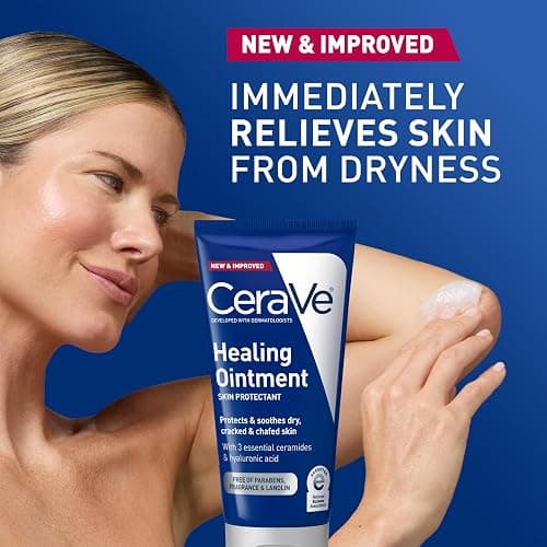 CeraVe Healing Ointment, Hydrating Skin Protectant With Petrolatum, Hyaluronic Acid & Ceramides, Face & Body Skin Barrier Repair For Cracked, Chafed, Dry Skin, Fragrance Free & Lanolin Free, 5 Oz thumbnail 4