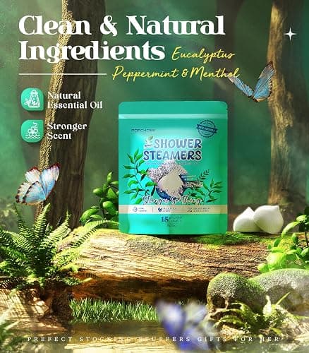 POPCHOSE Shower Steamers Aromatherapy - Eucalyptus for Shower, Stress Relief & Self Care- Home SPA Gifts, Birthday Gift for Women & Men, Shower Steamers for Sinus Relief, Quick Relief Nasal Congestion thumbnail 3