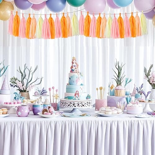 BestoFun Peach Pink & Orange Tassel Garland Banner – 40 PCS Paper Tassels for Birthday, Wedding, Baby Shower, Bridal Shower, and Party Decorations thumbnail 5
