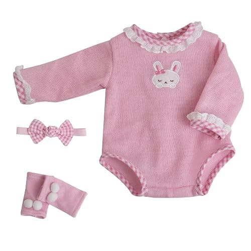 EKOKIZ Reborn Baby Dolls Clothes Girl Pink Rabbit Friends Doll Clothes 17-20 Inches Baby Alive Clothes and Accessories for Baby Girls' Clothing - Pink Bunny - Image 1