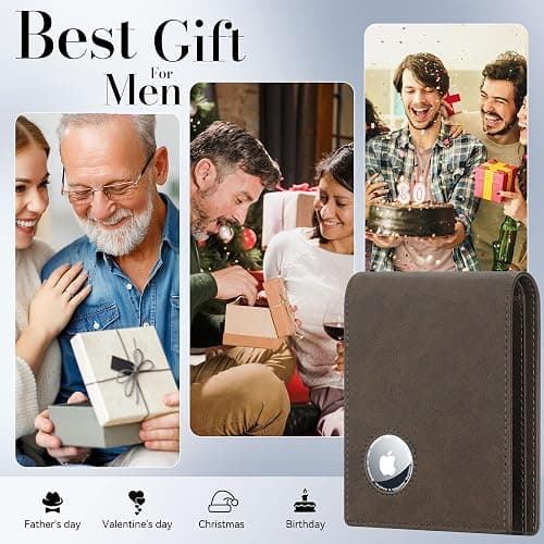 furid Airtag Wallet Men Slim: Men's Air Tag Wallets with Airtag Holder - Minimalist RFID Front Pocket Card Holder Gift for Man Husband at Anniversay Brithday thumbnail 7