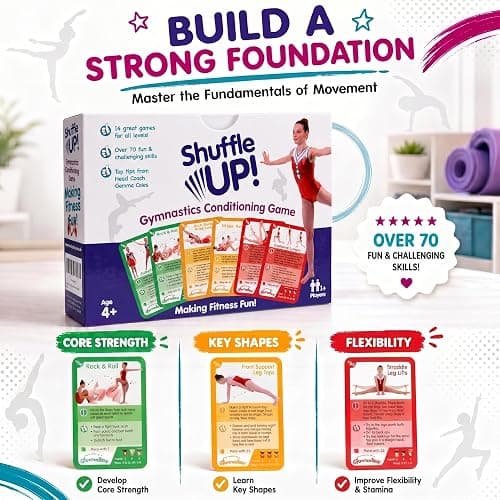 Shuffle Up Gymnastics Game - 70+ Skills, Gymnastics Equipment Gift for Girl thumbnail 4