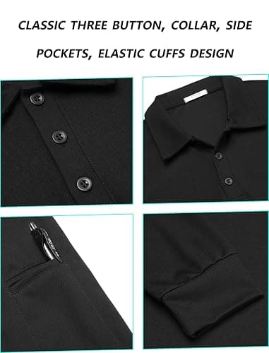Deyeek Men's Polo Shirts Long Sleeve Golf Polo Shirts for Men Quick Dry UPF 50+ Sun Protection Polos Casual Collared Shirts thumbnail 3