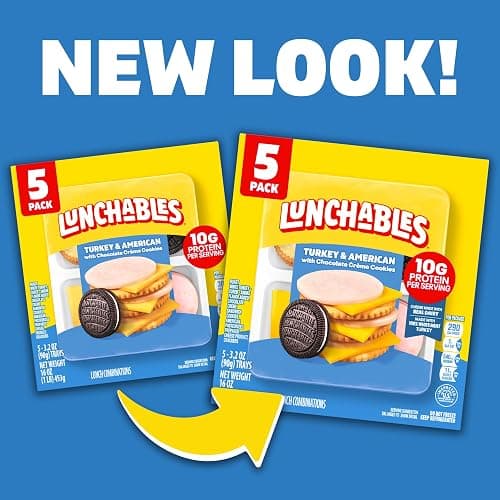 Lunchables, 5 ct, Turkey & American with Choc Creme Cookies, 3.2 oz Trays | 10g Protein per Serving, No Prep Needed, Convenient Grab-and-Go Lunch & Protein Snacks for Kids, One Serving Tray thumbnail 4