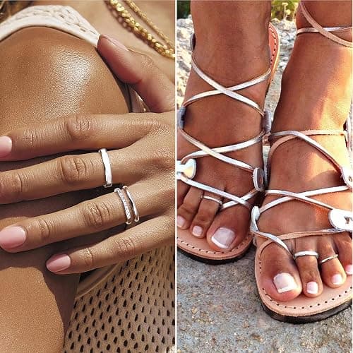 925 Sterling Silver Toe Rings for Women Non Tarnish Waterproof Toe Ring | Dainty Cute CZ Band Opal Adjustable Open Toe Rings Summer Beach Foot Jewelry thumbnail 3