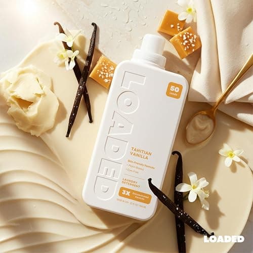 Loaded Laundry Detergent, Luxury Cologne & Perfume Scented | 50 Loads | Vanilla & Cashmere | Skin-Friendly & Plant-Based | Made in USA | 32 oz thumbnail 5