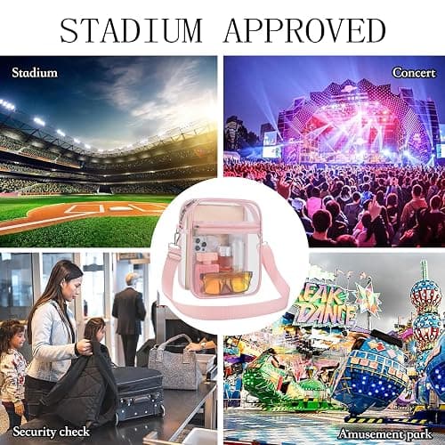 USPECLARE Clear Purse for Stadium Events Transparent Messenger Bag | Stadium Approved Clear Crossbody Bag with Adjustable Straps for Men and Women for Concerts, Game Days, Outdoor Events thumbnail 6