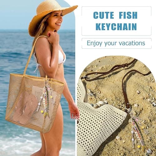 XGALBLA Cute Lifelike Fish Keychain, Aesthetic Y2K Charms Keychain Accessories for Bag Charms Purse Gift, Fishing Gifts - Fish-8 thumbnail 4