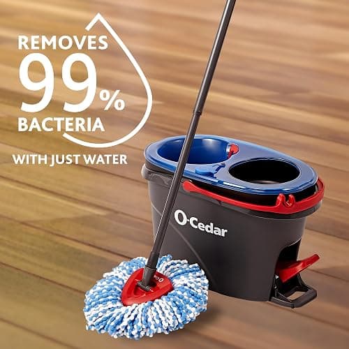 O-Cedar RinseClean Spin Mop & Bucket System + 1 Extra Mop Head | Clean with Clean Water | Removes 99% of Bacteria thumbnail 7