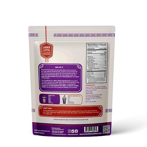 Lunar Lifts Nutrition Taro Ube Boba Tea Protein Powder | 26g Taro Milk Tea Powder | Whey Protein Isolate Powder | Bubble Tea High Protein Powder | No Added Sugars or Artificial Ingredients thumbnail 2
