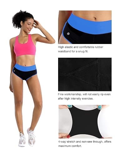BUBBLELIME Women's 2.5"/4"/5" High Waist Workout Shorts Tummy Control 4 Way Stretch Yoga Running Shorts with Side Pockets thumbnail 5