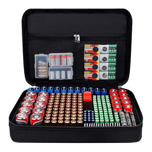 ENGPOW Battery Organizer, Fireproof Battery Organizer Storage Case with Tester (BT168),Water-Resistant Explosionproof Battery Holder Box with Cover and Zipper, Holds 220+ AA AAA C D 9V Batteries thumbnail 8