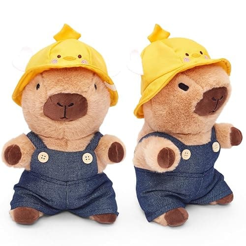 WESOPAN Capybara Plush Toy, Cute Stuffed Animals Kawaii Capibara Plush Pillow Christmas Birthday Easter Valentine's Day Gift for Kids Boys Girls (10 PCS) thumbnail 2