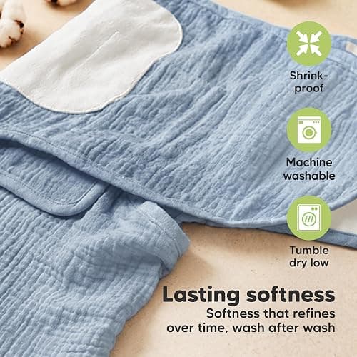 KeaBabies Muslin Baby Swaddles for Newborns, 3pk,100% Cotton (Ecru, OS) | Organic Cotton Swaddles Sleep Sack 0-3 Months, Infant, Baby Girls, Boys, Soft Breathable Summer Swaddler, Easy Quiet Closure thumbnail 6